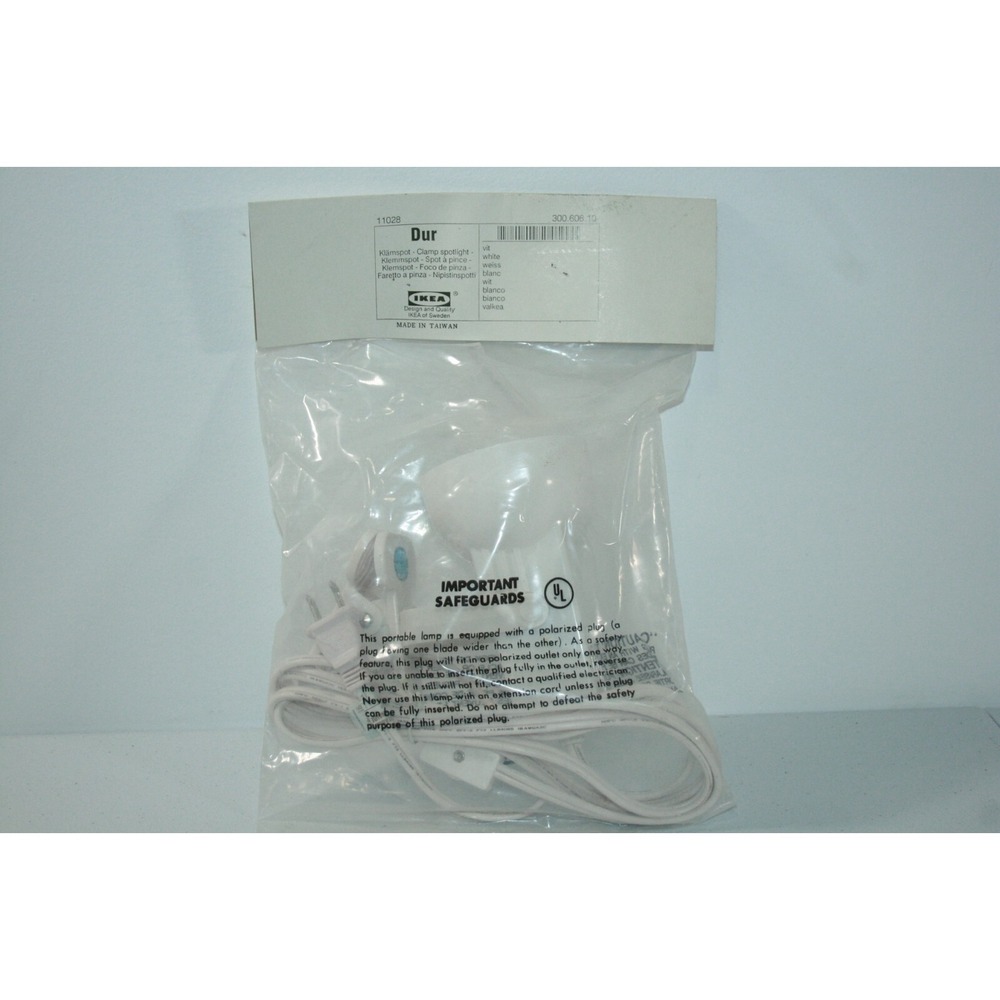 IKEA DUR Clamp Spotlight Clamp on Light Desk Lamp White NEW